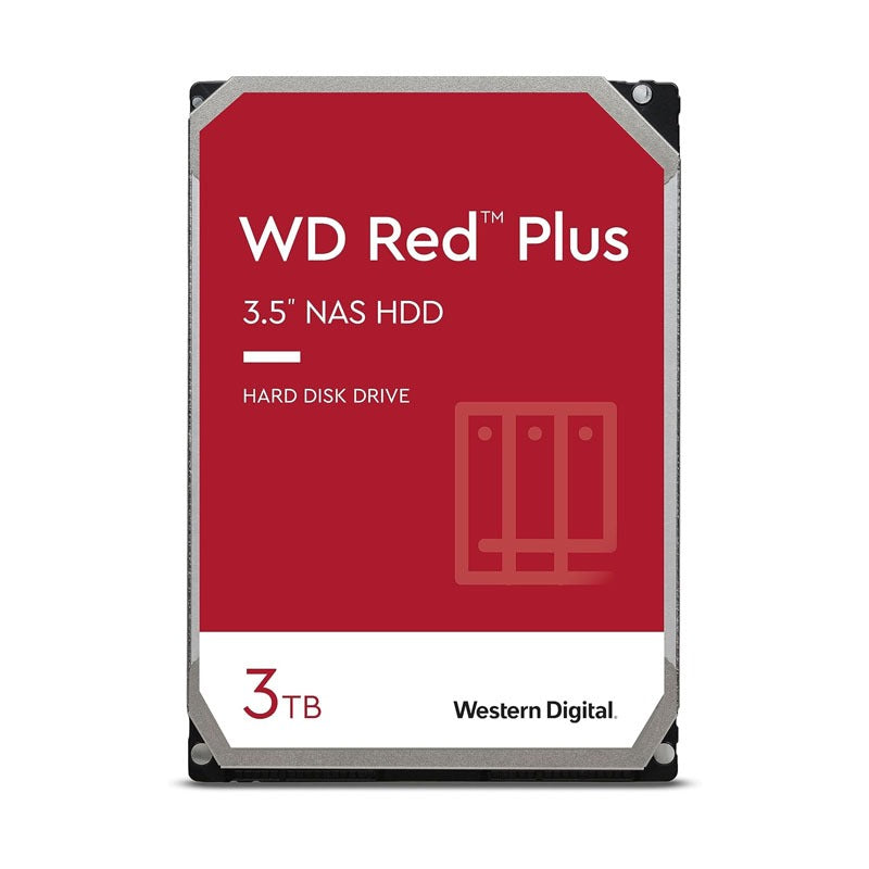 Western Digital 3TB Red Plus NAS Internal Hard Drive – 5400 RPM, SATA 6 Gb/s, CMR, 64MB Cache, 3.5 HDD WD30EFRX