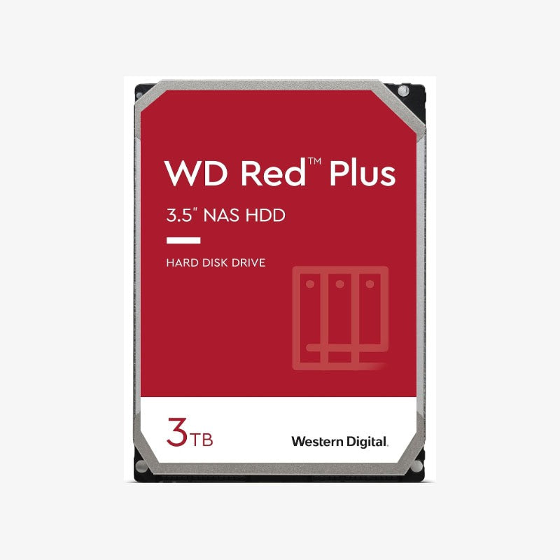 Western Digital 3TB Red Plus NAS Internal Hard Drive – 5400 RPM, SATA 6 Gb/s, CMR, 64MB Cache, 3.5 HDD WD30EFRX