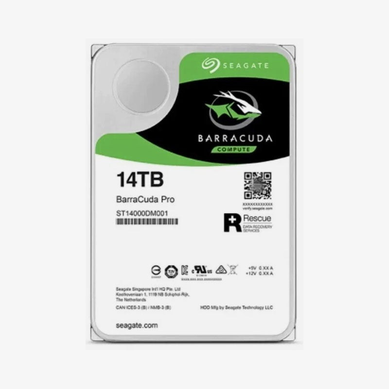 ST14000DM001 – Seagate BarraCuda Pro 14TB Internal Hard Drive – 7200 RPM, SATA 6Gb/s, 256MB Cache, 3.5 HDD for Desktop PC with Data Recovery Service