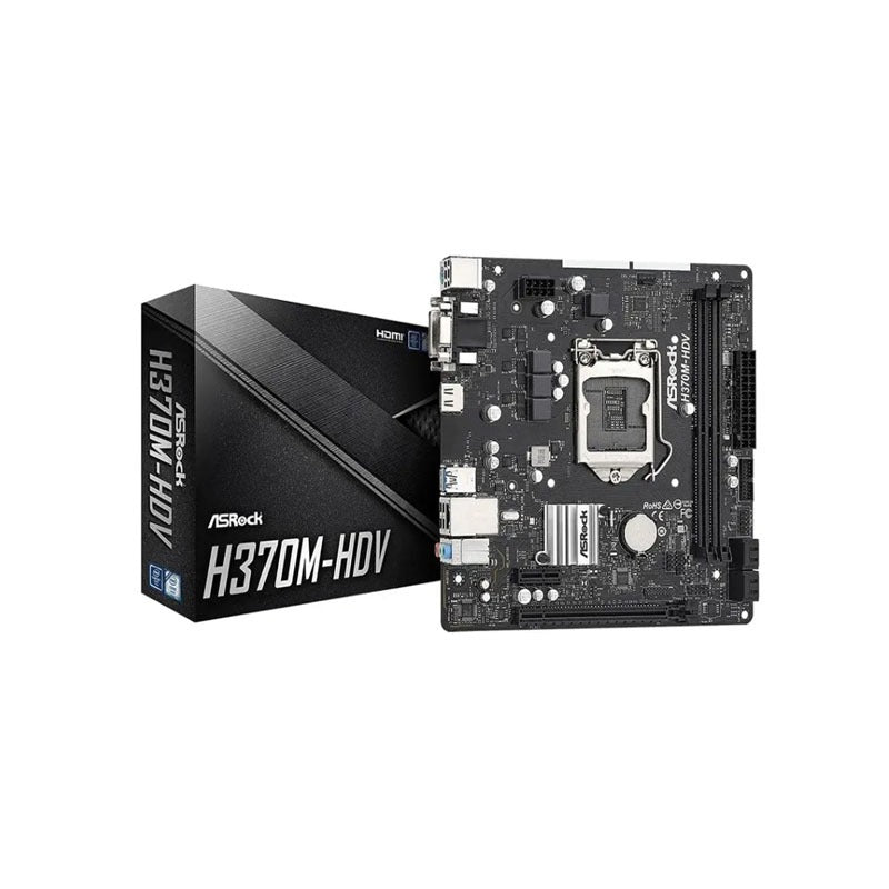 ASRock H370M-HDV MicroATX Motherboard – LGA1151, Intel H370 Chipset, DDR4, SATA3, USB 3.2, Triple Display Support