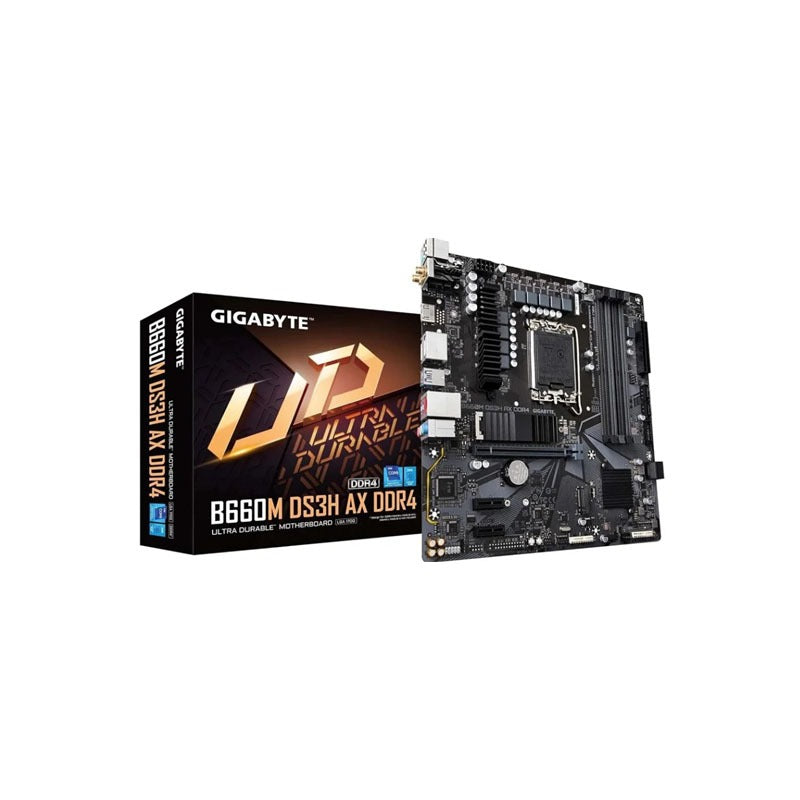 Gigabyte B660M DS3H DDR4 Micro-ATX Motherboard – Intel B660 Chipset, LGA 1700 Socket, DDR4 Support, Dual M.2, PCIe 4.0, USB 3.2 Gen2 Type-C, 2.5GbE LAN
