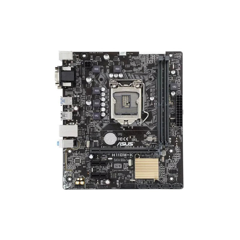 Asus H110M-K mATX Motherboard – LGA 1151, Intel H110 Chipset, DDR4 Support, HDMI/VGA, USB 3.0