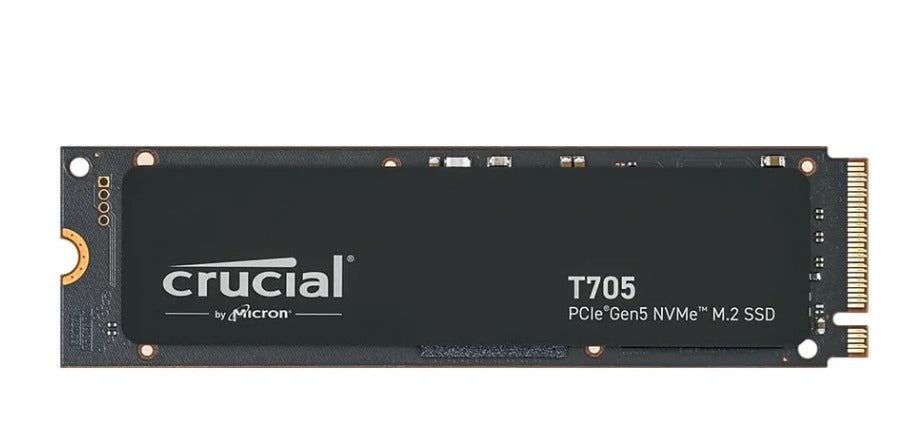 Crucial T705 2TB PCIe Gen5 NVMe M.2 SSD – Up to 14,500MB/s – Game Ready Internal Solid State Drive + 1-Month Adobe CC