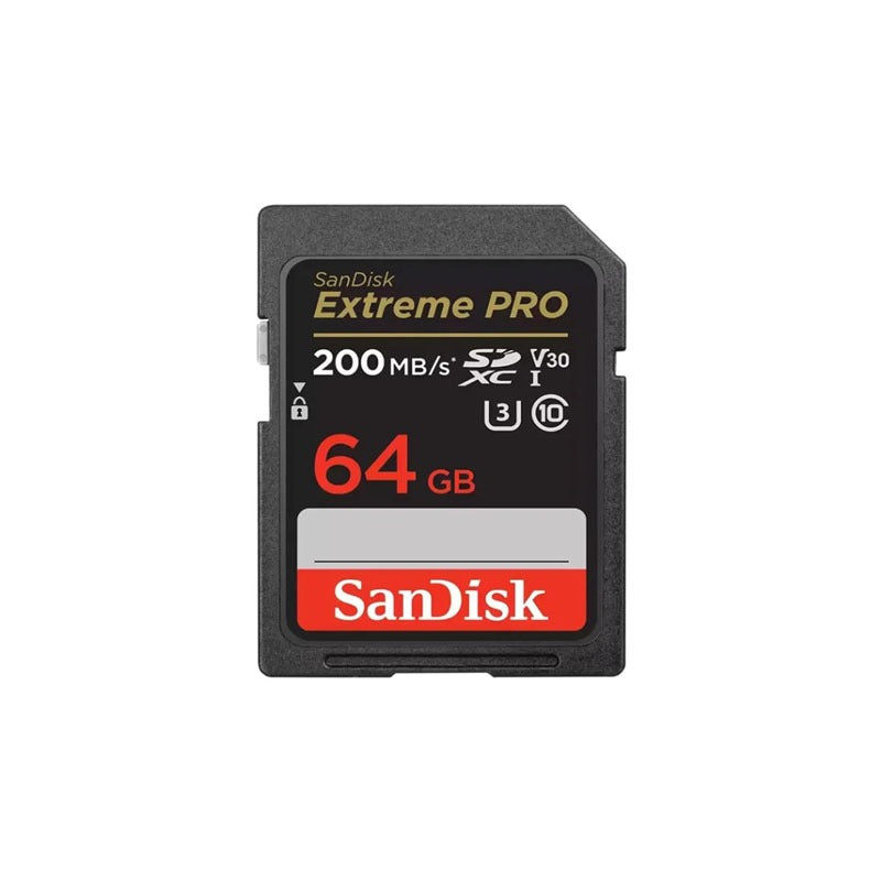SanDisk 64GB Extreme PRO SDXC UHS-I Memory Card – Up to 200MB/s, C10, U3, V30, 4K UHD, Rugged SD Card