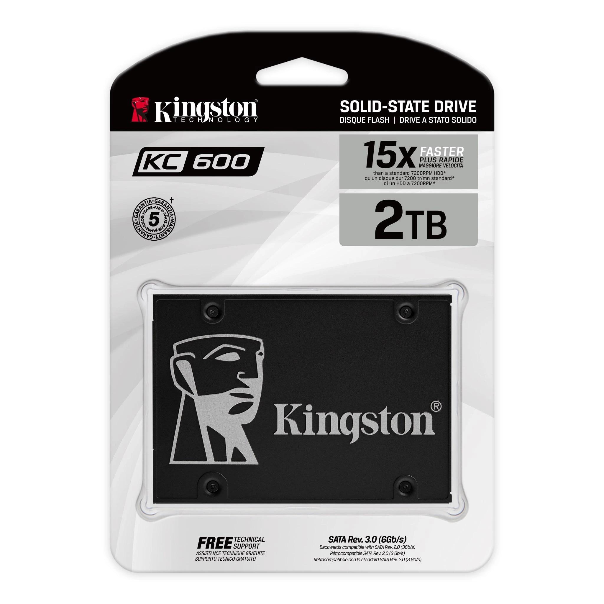 Kingston KC600 2TB SATA SSD SKC600/2048G 2.5" Internal Solid State Drive 550MB/s