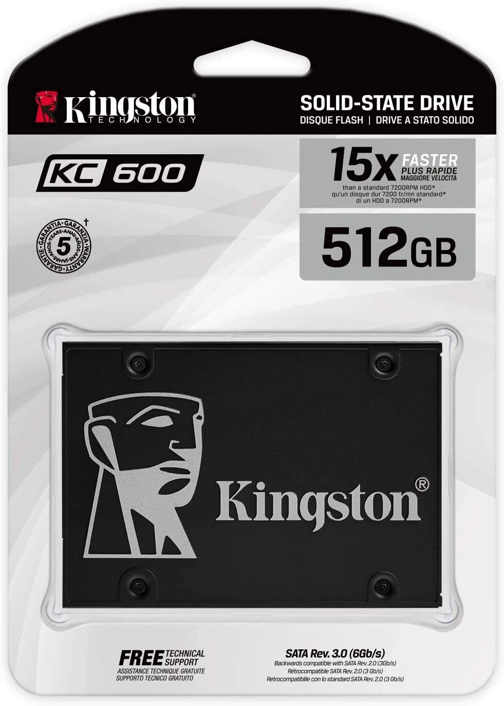 Kingston KC600 512GB SATA III 2.5" SSD SKC600/512G Internal Solid State Drive