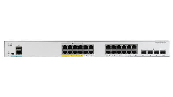 Cisco Catalyst C1000-24FP-4X-L Gigabit Ethernet PoE+ Switch – 24 Ports, 4x 10G SFP Uplinks, Layer 2 Managed used