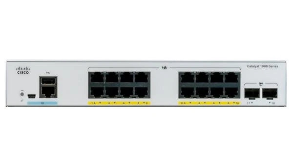 Cisco C1000-16T-E-2G-L – Catalyst 1000 Series 16-Port Gigabit Ethernet Switch – Enhanced Image, 2x 1G SFP Uplinks, Layer 2 Managed, Fanless used