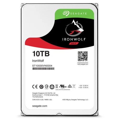 ST10000VN0004 – Seagate IronWolf 10TB NAS Internal Hard Drive 7200 RPM, SATA 6Gb/s, CMR, 256MB Cache, 3.5 HDD