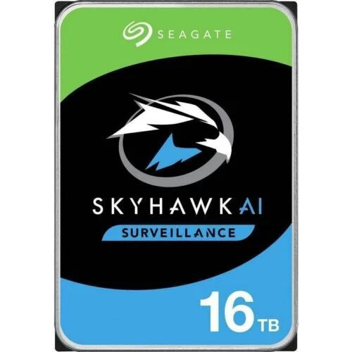 ST16000VE002 – Seagate SkyHawk AI 16TB Surveillance Internal Hard Drive – SATA 6Gb/s, 256MB Cache, 3.5-Inch HDD for NVR/DVR Security Systems with AI Workload Support & Rescue Services